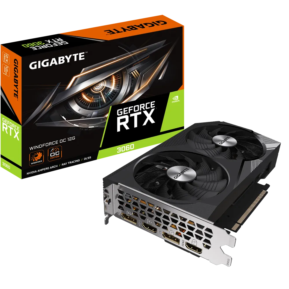 Card màn hình GIGABYTE GeForce RTX 3060 WINDFORCE OC 12G